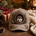 thumbnail image 3 of Dalang Christmas Printed Baseball Cap for Adults Adjustable Breathable Cotton Hat with Hedgehog Animal Motif for Winter Holiday Parties Outdoor Casual Daily Wear, 3 of 7