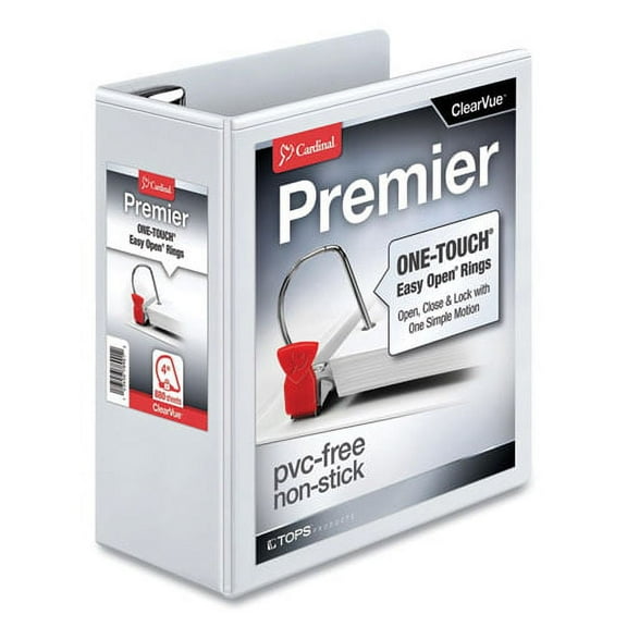 Premier Easy Open Clearvue Locking Slant-D Ring Binder, 3 Rings, 4" Capacity, 11 X 8.5, White | Bundle of 2 Each