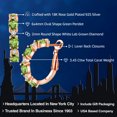 thumbnail image 2 of Gem Stone King 4.23 Ct Green Peridot G-H Lab Grown Diamond 18K Rose Gold Plated Silver Hoop Earrings, 2 of 5