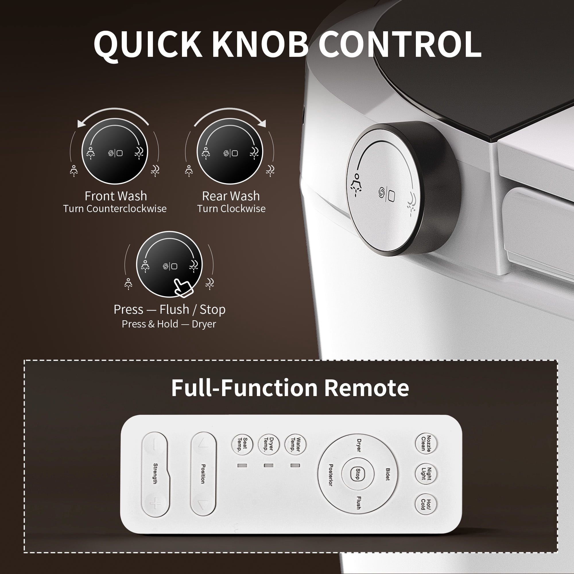 DeerValley DV-1S0457 Smart Bidet Toilet, ADA One Piece Tankless Elongated Toilet with Auto Flush, Heated Seat, Hot & Cold Massage Wash, Warm Air Dryer, Remote Control, 1000g MaP Flush