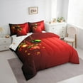 thumbnail image 3 of Manfei Chic Xmas Ball 7pcs Bedding Comforter Set,Merry Christmas Queen Bedding Sets,Red Green Gold Queen Sheet Sets For Girl,Microfiber Bedroom Decor Reversible, 3 of 8