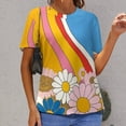 thumbnail image 6 of Nostalgic Vintage Floral T Shirts Basic T-Shirt Short Sleeve Ladies Tee Shirt Summer Graphic Clothing, 6 of 6