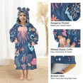 thumbnail image 3 of FORMRS Wearable Blanket Hoodie with Sleeves for Kids Cozy Flannel Sweatshirt, Pink Jellyfish, 3 of 7