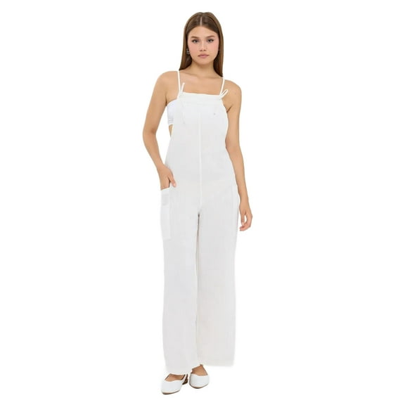 Wide-Leg Jumpsuit with Tie Detail