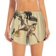 thumbnail image 3 of Uemuo Vintage Bird Pattern Women's Athletic Shorts High Waisted Running Shorts with Liner Pockets Gym Elastic Workout Shorts-X-Large, 3 of 9