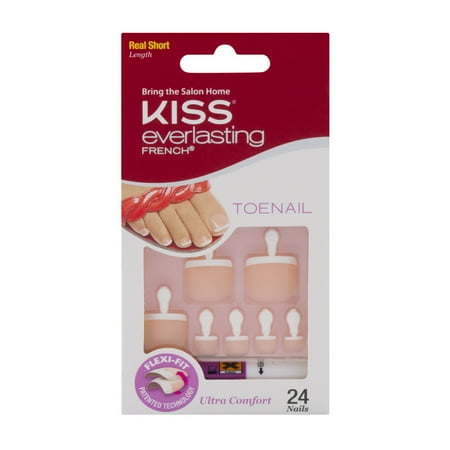Kiss Everlasting French Toenail Real Short Length - 24 CT