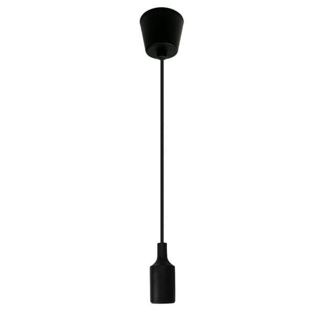 DQrwqpou E27 Base Lámpara Soporte Moderno Silicona (negro)