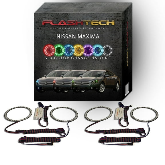Flashtech RGB Multi Color Changing LED Halo kit for 2009-2014 Nissan Maxima Headlights