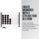 thumbnail image 3 of Juego Four in a Row MC Marble Cultures, acrílico blanco y negro, 3 of 9