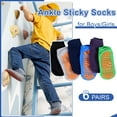 thumbnail image 4 of Boys Girls Non-Slip Toddler Socks Grip Ankle Sticky Socks Anti-Skid Socks for Kids 6 Pairs for 2-13 Years Kids, 4 of 7