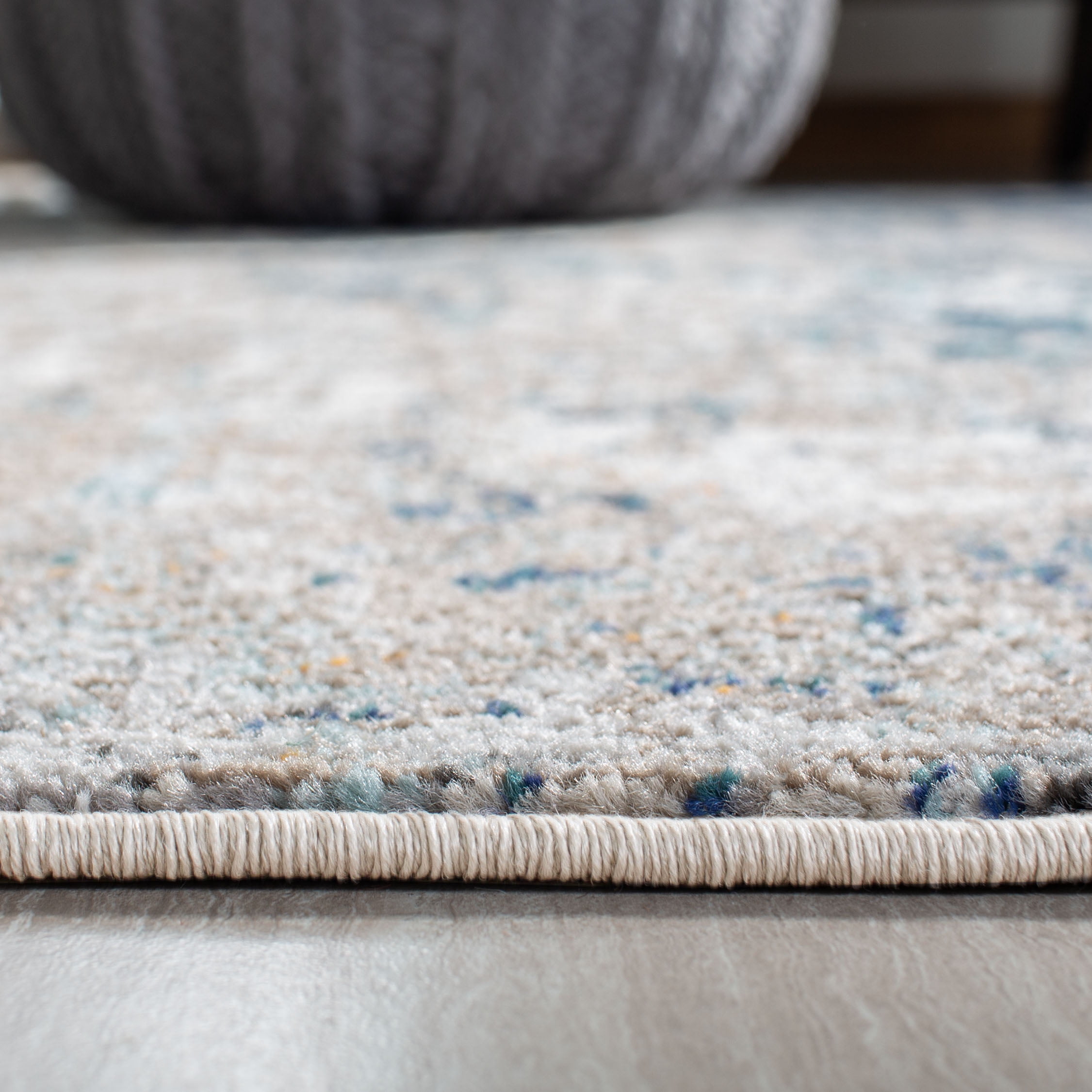 SAFAVIEH Madison Kebo Abstract Runner Rug, Grey/Blue, 2'2" x 16' - Modern Design, Grey & Blue, Ideal for Living Room, Bedroom, Dining Space, Entryway, Hallway, Kitchen
