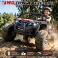 thumbnail image 3 of TOYBSNR 24 Volt 2-Seater Ride on Toys with Remote Control 4WD XXXL Electric Car for Big Kids Ages 3-14, Ride on Cars UTV with 15" EVA Tires, Rainbow LED Lights Bluetooth Music Spring Suspension Red, 3 of 10