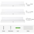 thumbnail image 4 of Floating Shelves, Bathroom Decor Wall Shelves, 16in Bathroom Shelves Set of 3, with Invisible Brackets for Living Room,Bedroom and Kitchen(White), 4 of 6