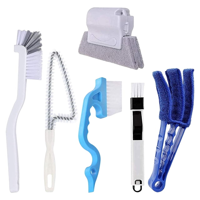 Leutsin 6-piece Window Cleaning Brush Set, Multifunctional Window Groove Brush Cleaner
