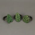 thumbnail image 2 of Zeckos Cast Iron Tropical Leaf Napkin Rings Dining Decor Set of 6, 2 of 6