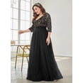 thumbnail image 5 of AURA Plus Size Sequin Evening Dress Women V Neck Formal Gown Elegant Party Dress, 5 of 7