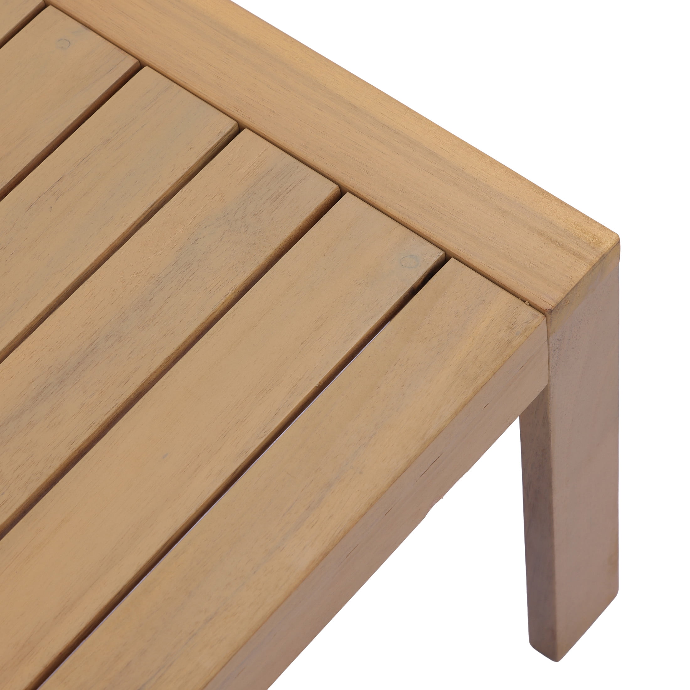 Christopher Knight Home 43.31" Outdoor Coffee Table with Slatted Water-Draining Top, Light Teak