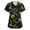 Green, variant on Halloween Scrubs for Women Working Nursing Uniform Short Sleeve V Neck Pumpkin Skeleton Holiday Print Tunic Scrubs Cute Halloween Blouse T-Shirts Tee Tops