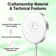 thumbnail image 4 of 25W Fast Wireless Charging Pad,Magnetic Wireless Charger Compatible with iPhone 17/16/15/14/13/12 Series & AirPods 4/3/2 Pro Portable Phone Charger with 3.3ft Cable (Adapter NOT Included), 4 of 11