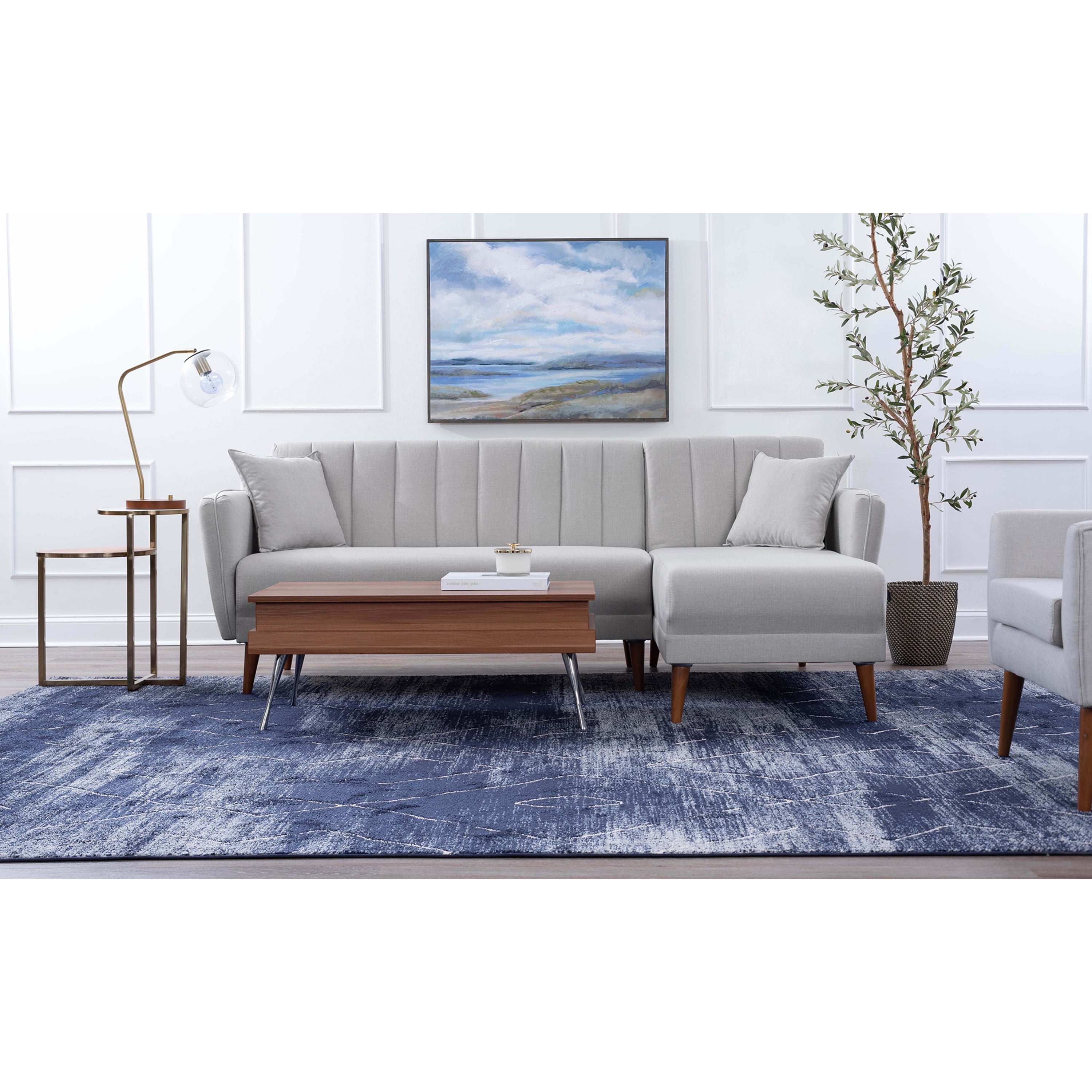 Ada Home Decor Hester Sectional Sofa, Gray