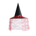 thumbnail image 4 of Women Adult Witch Hat with Spider Web Tulle & Rhinestone Decor, Pointed Witch Costume Hat, Elegant Halloween Dress Up Accessory for Cosplay, Trick or Treat and Photo Shoots, 4 of 6