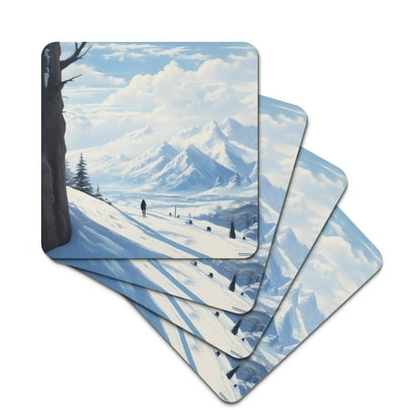 

Rubber Square Coasters Not Easily Minimalist Deformed Soft and Have Thermal Insulation Properties with White Snow Coasters