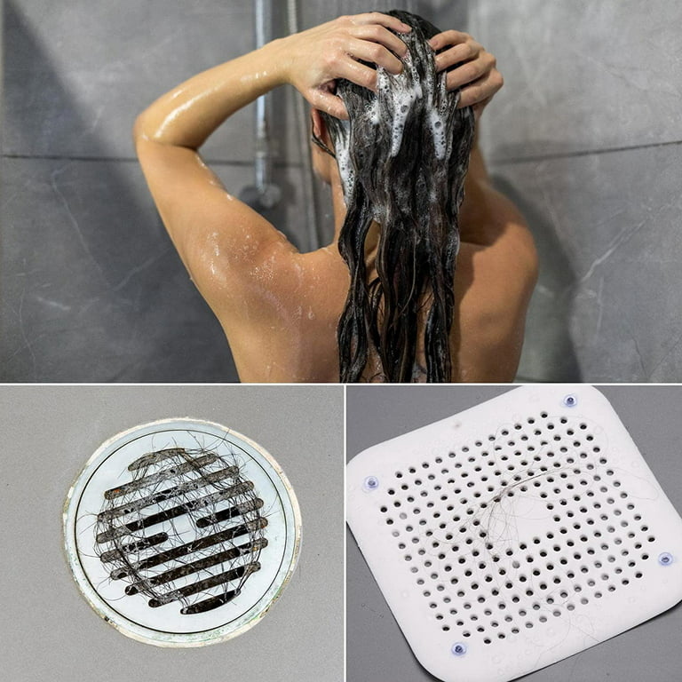 2 Pack Shower Drain Hair Catcher Grey Bathroom Accessories Durable