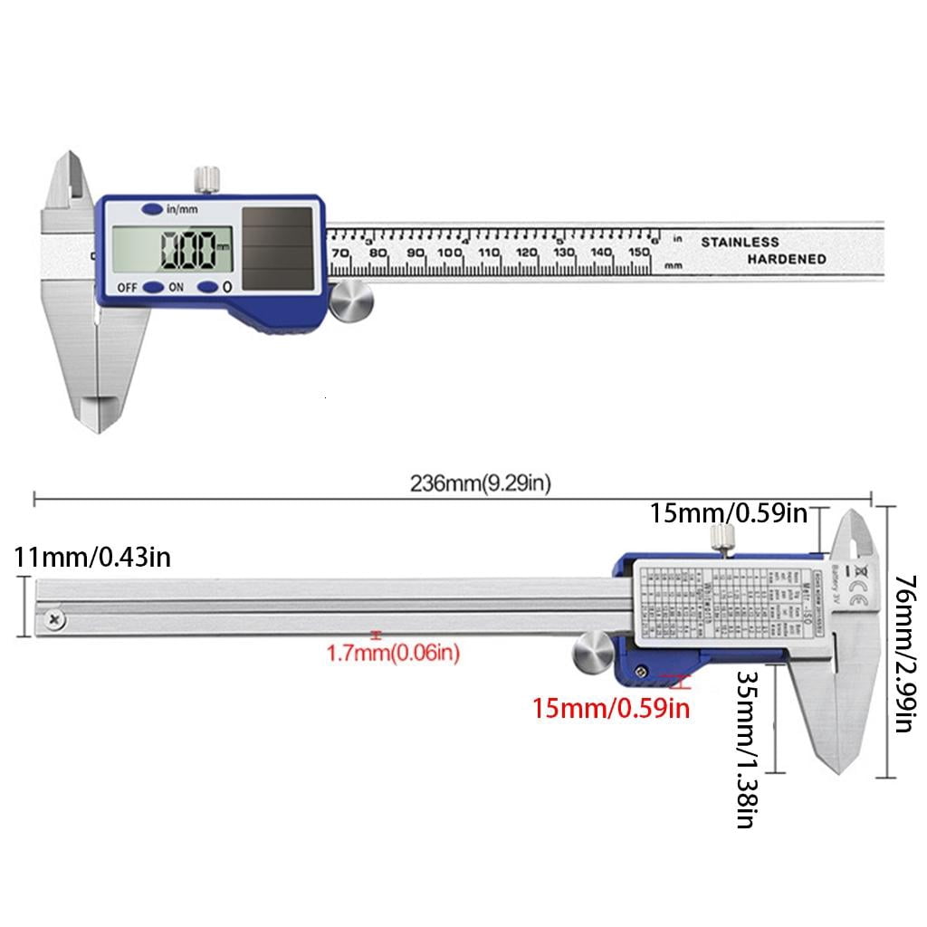 CEORPER Solar Digital Calipers 150m Steel Resistant Measuring Tool For Project