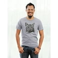 thumbnail image 2 of Black & White Grunge Cat Sketch T-Shirt Men -Image by Shutterstock, Male XX-Large, 2 of 4