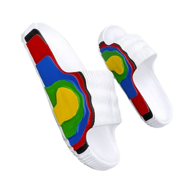 Qarigey 1 par de toboganes de verano para hombres y mujeres, sandalias portátiles para fiestas en la piscina, estilo informal, zapatillas de Calzado Blanco Tamaño 29-30