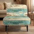 thumbnail image 2 of HELLHERO Stain Protection Armless Accent Chair Protector Dustproof Elastic Bottom Armless Accent Chair Cover for Dining Room, Striped Wood Grain Design, 2 of 8