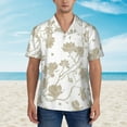 thumbnail image 4 of Balery Vintage Stylized White Color Print Men's Hawaiian Shirts Short Sleeve Beach Shirt Relaxed Fit Vacation Button Down Shirts-Medium, 4 of 9
