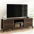 thumbnail image 3 of ARKANTOS Modern TV Stand for 75" TV, Grille Striped Doors Media Console, Classic Walnut, 3 of 9