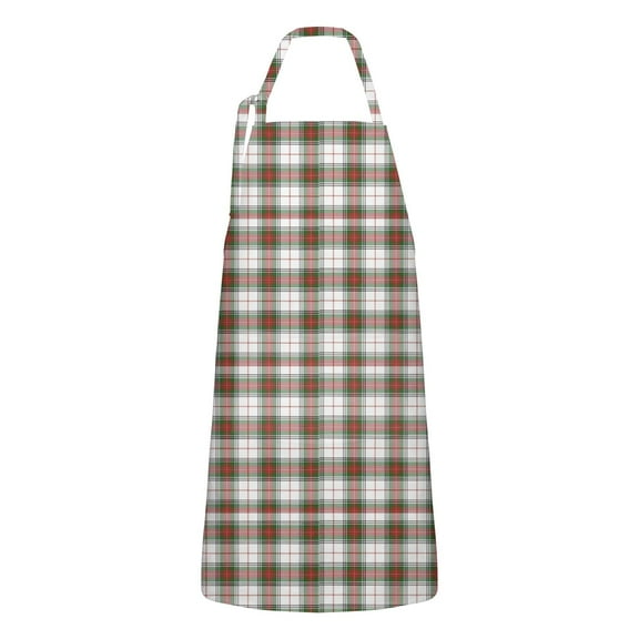 Green and Red Christmas Plaid Apron-Garden Aprons for Women with Pockets-Cotton Linen Waterproof Kitchen Cooking Gardening Aprons Adjustable for Kitchen,Cooking,BBQ and Salon 32"x27"