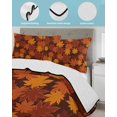 thumbnail image 3 of Orange Fall Queen Size Down Alternative Comforter, Lightweight Comforter Quilt Bedding Set with Pillow Shams Autumn Maple Leaf Botanical Thanksgiving All Seasons Bed Comforter Duvet Insert 90"x96", 3 of 6