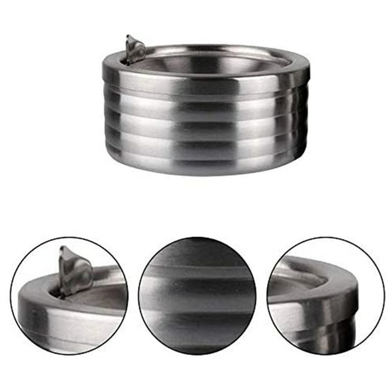 Stainless Steel Ashtray with Lid, Cigarette Ashtray for Indoor or Outdoor  Use, Ash Holder for Smokers, Desktop Smoking Ash Tray for Home Office  Decoration 