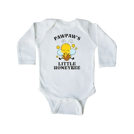 

Inktastic Cute Bee Pawpaw s Little Honeybee with Stars Gift Baby Boy or Baby Girl Long Sleeve Bodysuit