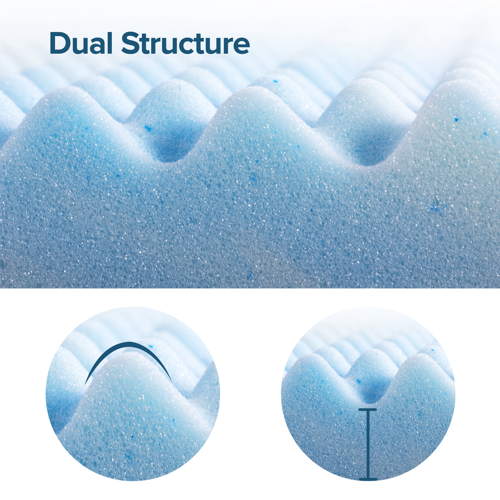 Zinus 2" Swirl Gel Cooling Memory Foam Mattress Topper, Twin