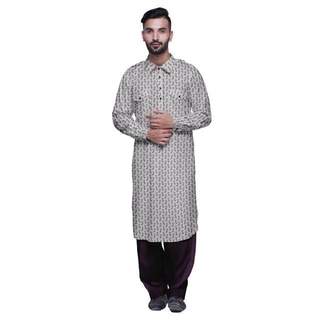 Atasi Kurta Punjabi Pyjama pour Hommes Ensemble Kurta Pyjama Imprimé Décontracté