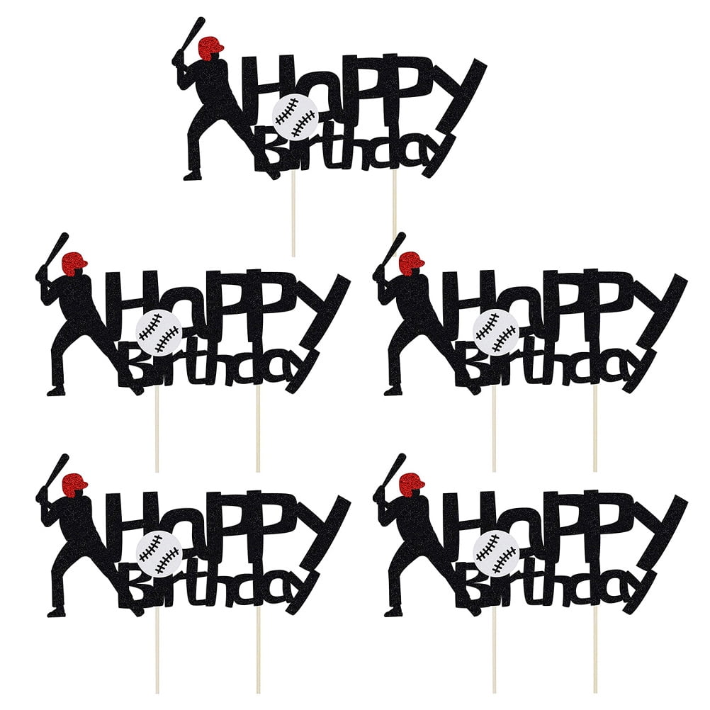 NUOLUX Baseball Cake Cupcake Toppers Birthday Party Picks Paper