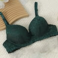 thumbnail image 2 of MGDXOX Women's Mesh Lace Push Up Underwire Bra Padded Adjustable Straps Solid Color Comfortable Everyday Bras Army Green M, 2 of 8