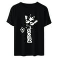 thumbnail image 5 of Yuwull Oversized T Shirts for Women, Womens Summer Tops Giraffe Print Graphic Short Sleeve Crew Neck T-Shirt Plus Size Womens Cute Tops, 5 of 6
