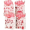 thumbnail image 2 of SHIPKEY 12 Pack Christmas Gift Bags, Large Christmas Bags 10x4x13 Inch, Assorted Red Christmas Bags with Tissue Paper, Treat Bags, Gift Bags for Presents, 2 of 7