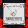 thumbnail image 3 of 80th Birthday Women Gift Lucky in Love Message Card Necklace for Sister Mom wife Grandma Jewelry From dad Brother friend, 3 of 6