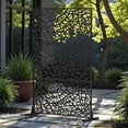 thumbnail image 2 of Tcbosik 48"W x 70"H Metal Privacy Screen, Indoor & Outdoor Free Standing Decorative Privacy Fence, Decorative Privacy Panel & Garden Divider, Easy Assembly, Black, 2 of 9