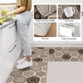 thumbnail image 4 of Bohemian Hexagon Flannel Kitchen Mat with 0.39" Sponge Base, Soft Polyester for Bathroom Hallway Sink Laundry Room, 4 of 11