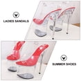 thumbnail image 5 of Raindrops 1 Pair Transparent Super Heels Red Iridescent Heels for Women Parties, 5 of 8