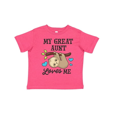 

Inktastic My Great Aunt Loves Me with Sloth and Hearts Gift Toddler Boy or Toddler Girl T-Shirt