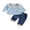 Blue, variant on BemeyourBBs Boho Kids Toddler Baby Girl Spring Fall Summer Denim Outfits Infant Baby Clothes Bohemian Long Sleeve Floral Shirt Tops Tassle Jeans Pants Set