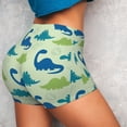thumbnail image 3 of Picia Cute Dinosaur Blue Green Printed Workout Shorts for Women Seamless Scrunch Butt Lifting High Waisted Yoga Gym Booty Running Moisture-wicking Short Pants-Small, 3 of 9